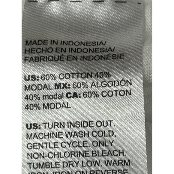 Chicos Large White 3/4 Sleeve Love Print Striped Womens Top T-shirt‎ - Picture 6 of 6